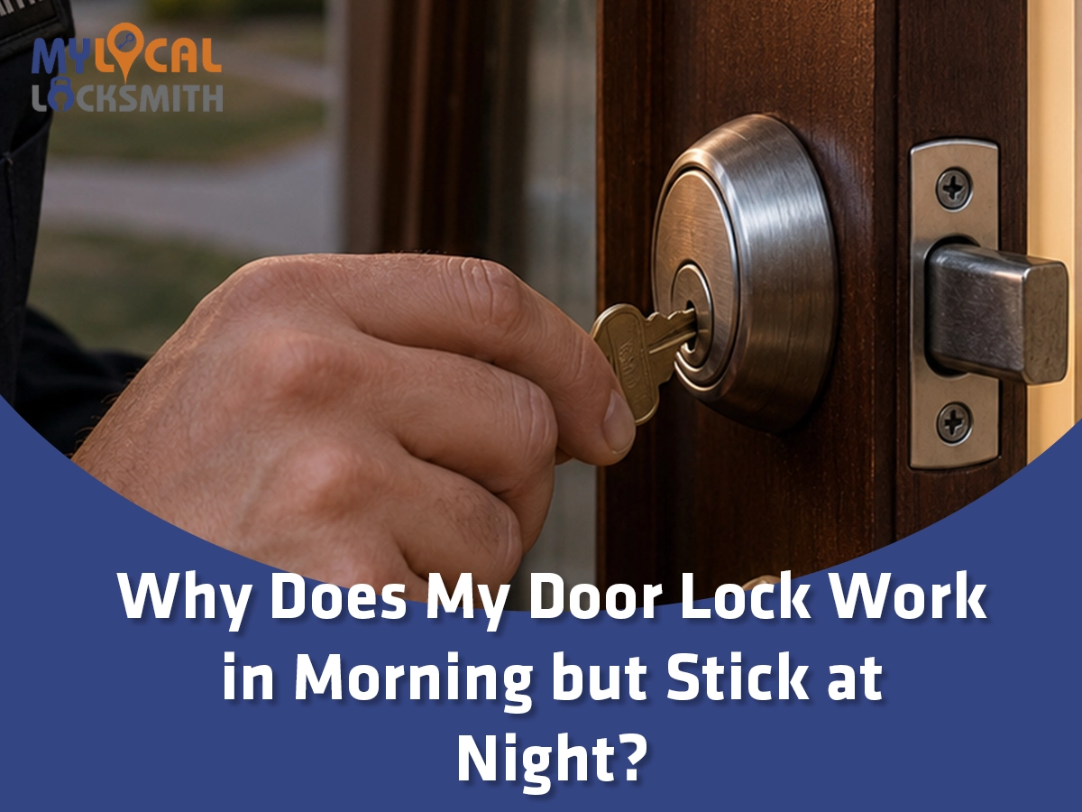 Door Lock Works in Morning but Sticks at Night - My Local Locksmith Why does my door lock work in morning but stick at night on a Grapevine home entry