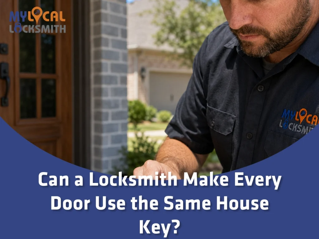 Can a locksmith make every door use the same house key at a Flower Mound home
