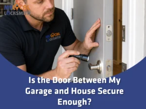 Is the Door Between My Garage and House Secure Enough? A locksmith inspects the lock and frame