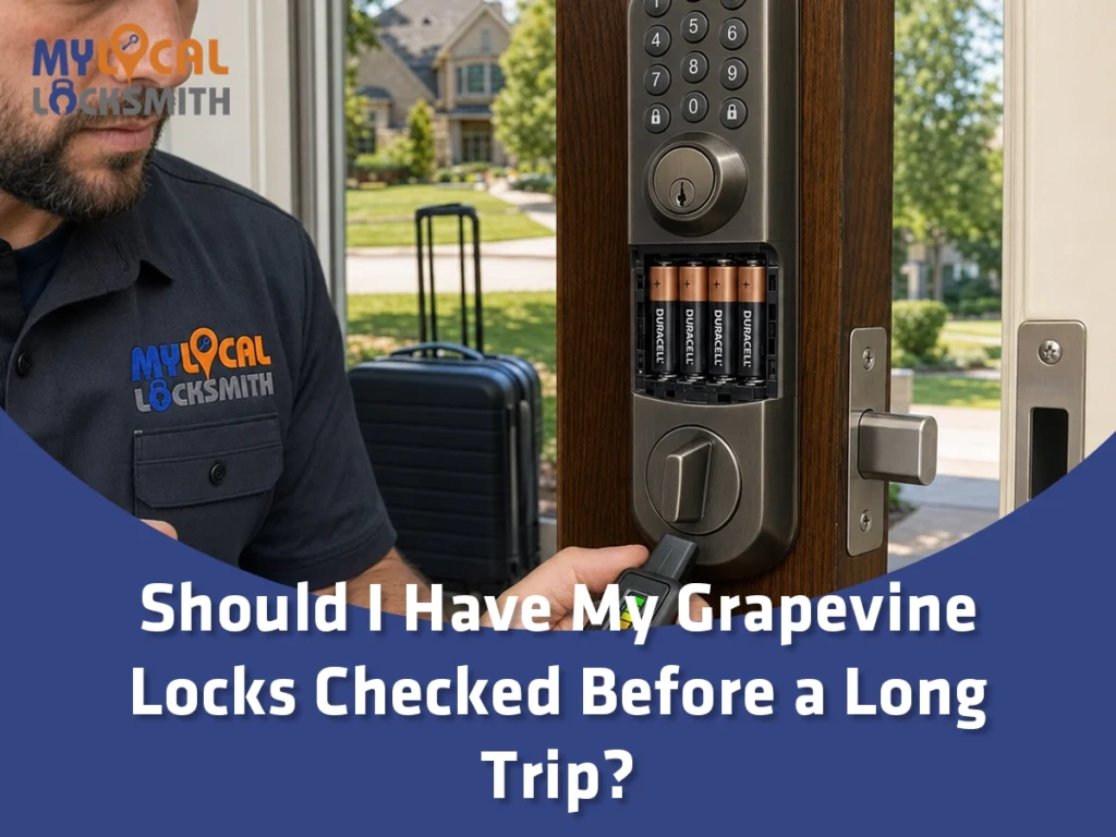 Should I Have My Grapevine Locks Checked Before a Long Trip? A locksmith tests a residential deadbolt