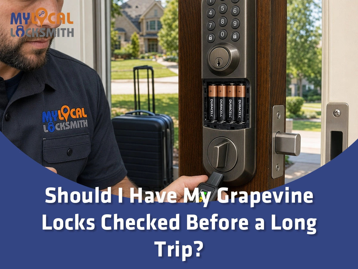 Should I Have My Grapevine Locks Checked Before a Long Trip? A locksmith tests a residential deadbolt