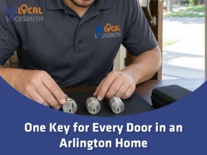One Key for Every Door in an Arlington Home - My Local Locksmith - My Local Locksmith Can one key work with every door? Arlington locksmith rekeying compatible exterior home locks to one shared key
