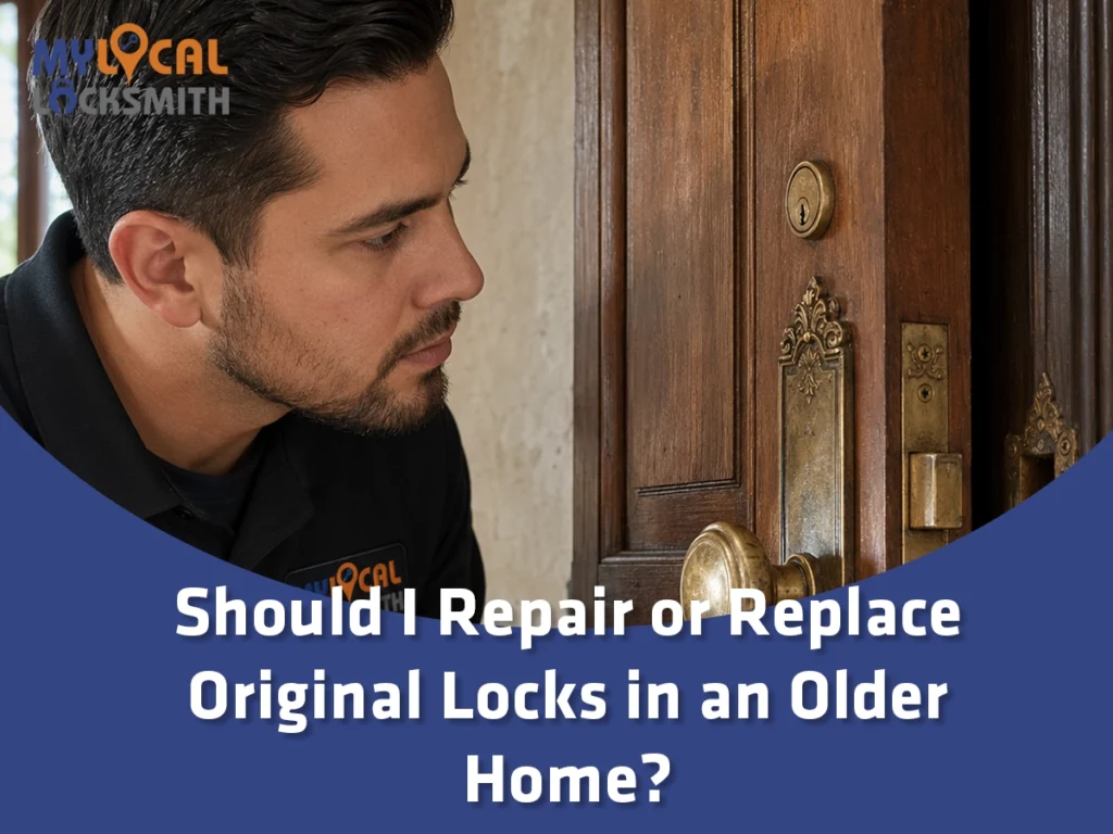 Should I Repair or Replace Original Locks in an Older Home? A locksmith inspects vintage hardware